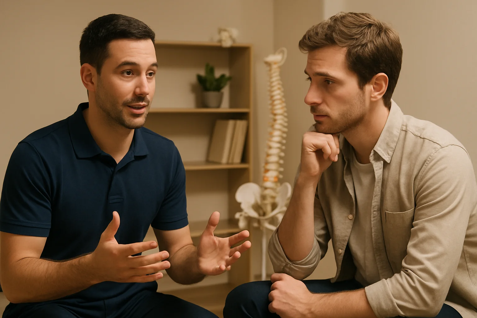 Chiropractor evaluating patient posture and spinal alignment at Quality Life Chiropractic in Overland Park
