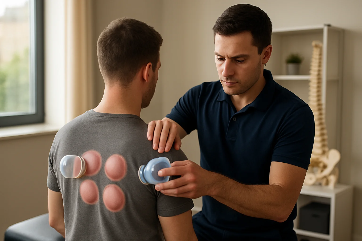 Cupping therapy session at Quality Life Chiropractic in Overland Park
